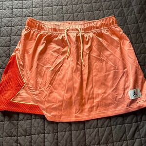 Jordan Flight Skort Womens Medium Coral Orange Mesh Loose Fit Athletic Skirt